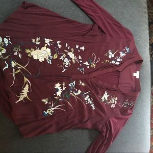 Anthropology long or 3/4 sleeve top